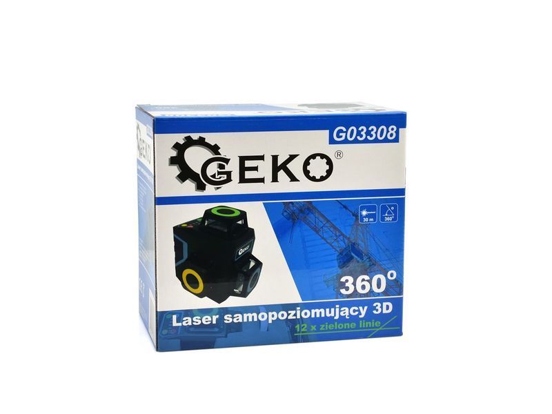 Лазерний рівень 3D 360&deg; GEKO G03308, 12 зелених ліній, самовирівнювальний, 30 м G03308 фото
