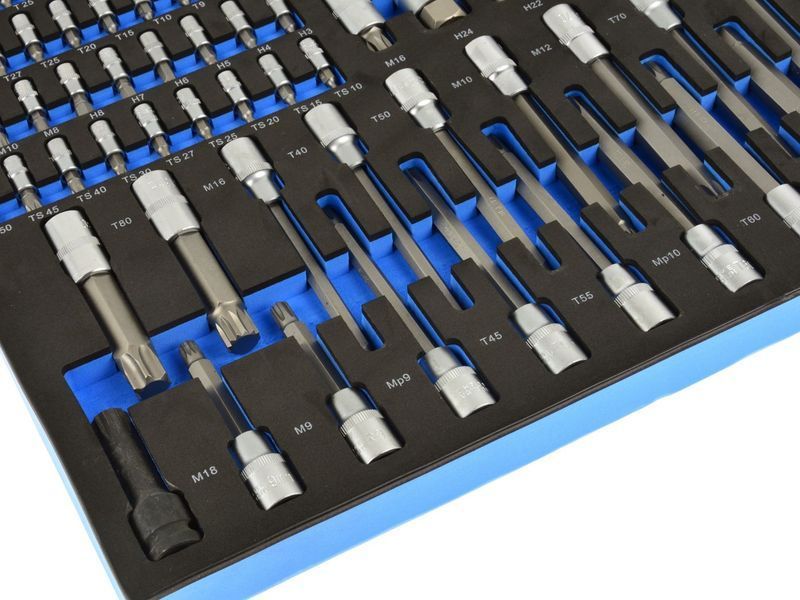 Набір торцевих головок і біт Torx 102 ел Geko G10833B G10833B фото