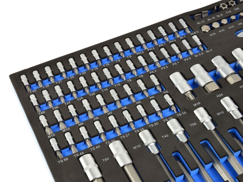 Набір торцевих головок і біт Torx 102 ел Geko G10833B G10833B фото