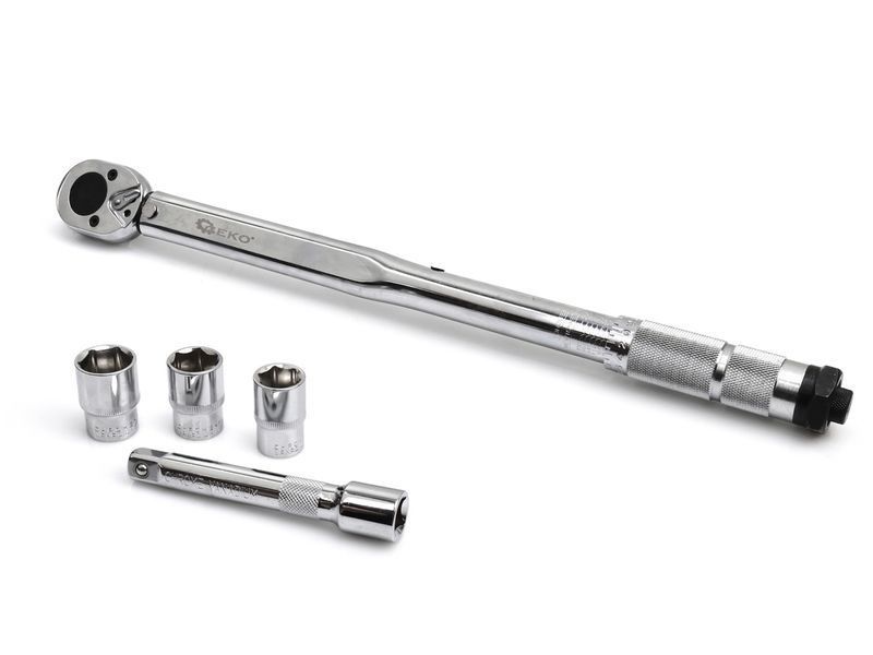 Динамометричний ключ 1/2" 28-210Nm + головки та подовжувач GEKO G10064 G10064 фото