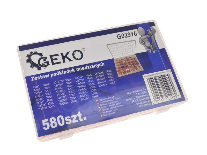 набор медных шайб 580 шт. GEKO G02916 G02916 фото