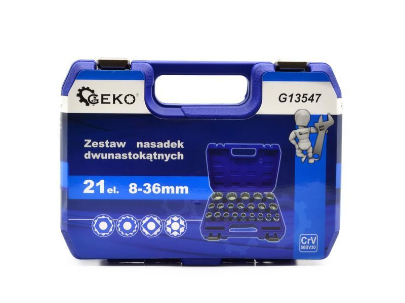 Набор головок CRV 50BV30 G13547 12 точечный 21 шт. 8-36 мм GEKO G13547 G13547 фото