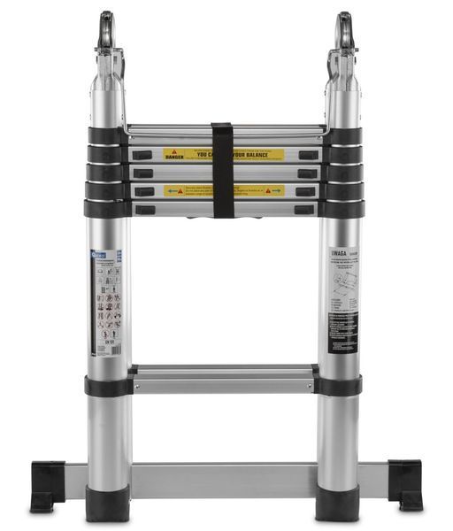Алюминиевая лестница телескопическая шарнирная 3,8 м, 150 кг GEKO G02448 G02448 фото