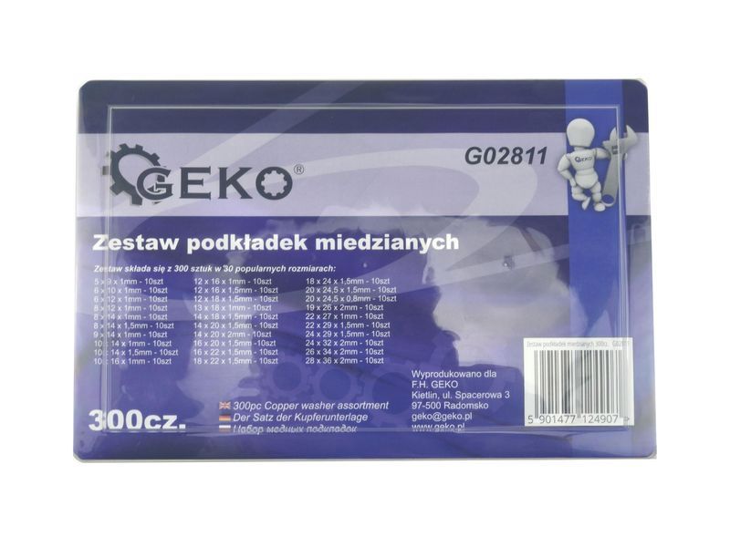 Набір 300 мідних шайб GEKO G02811 G02811 фото