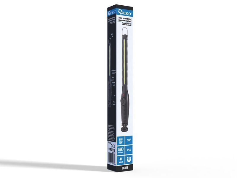 Регульований ліхтар для майстерні з магнітом LED COB 10W 1800mAh 450lm IP44 G15123 Geko G15123 фото